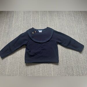 Jacadi Paris Dark Blue Top with Gold Button Accents
